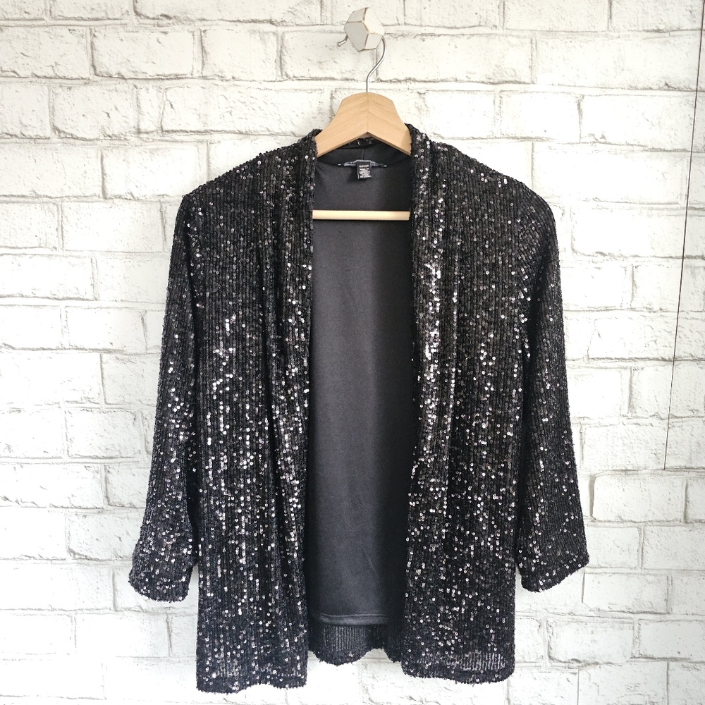 ☆ CABLE & GAUGE Black Sequin Jacket, S ☆